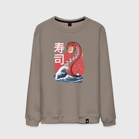 Мужской свитшот хлопок с принтом Kraken Kawaii Sushi в Екатеринбурге, 100% хлопок |  | Тематика изображения на принте: japan | the great wave | волна | еда | иероглиф | китай | корея | кракен | монстр | море | морской | океан | осьминог | роллы | страшный | суши | щупальца | япония | японский