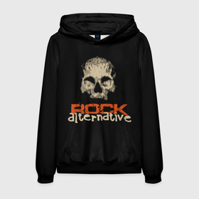 Мужская толстовка 3D с принтом ROCK ALTERNATIVE в Курске, 100% полиэстер | двухслойный капюшон со шнурком для регулировки, мягкие манжеты на рукавах и по низу толстовки, спереди карман-кенгуру с мягким внутренним слоем. | anarchy | garage rock | h | hard rock | metal | music | punk rock | punks not dead | rock music | rocker | rocknroll | анархия | гаражный рок | гранж | металл | музыка | панк рок | рок музыка | рок н ролл | рокер | трэш метал | тяжелый рок | хард рок | хе