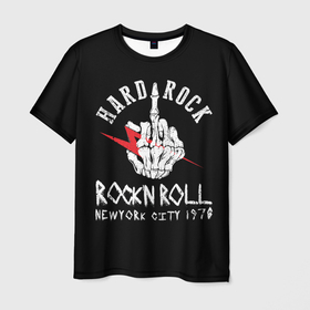 Мужская футболка 3D с принтом ROCKNROLL (Hard Rock) в Кировске, 100% полиэфир | прямой крой, круглый вырез горловины, длина до линии бедер | anarchy | garage rock | h | hard rock | metal | music | punk rock | punks not dead | rock music | rocker | rocknroll | анархия | гаражный рок | гранж | металл | музыка | панк рок | рок музыка | рок н ролл | рокер | трэш метал | тяжелый рок | хард рок | хе