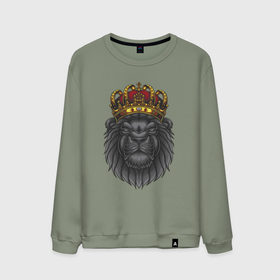 Мужской свитшот хлопок с принтом Король лев Black , 100% хлопок |  | black | король | король лев | лев | львенок | львица | черный лев