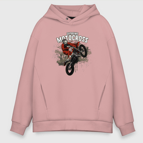 Мужское худи Oversize хлопок с принтом Extreme Motocross в Екатеринбурге, френч-терри — 70% хлопок, 30% полиэстер. Мягкий теплый начес внутри —100% хлопок | боковые карманы, эластичные манжеты и нижняя кромка, капюшон на магнитной кнопке | extreme | extreme motocross | moto | motocross | мотокросс | мотоспорт | мотоцикл | мотоциклист