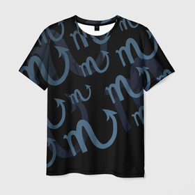 Мужская футболка 3D с принтом Дерзкий Скорпион в Екатеринбурге, 100% полиэфир | прямой крой, круглый вырез горловины, длина до линии бедер | дерзкий скорпион | знак | знаки | минимализм | символ | скорпион