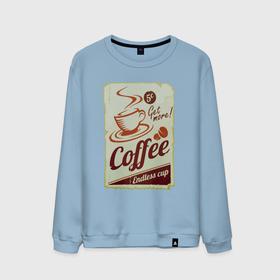 Мужской свитшот хлопок с принтом Coffee   Cup   Retro в Кировске, 100% хлопок |  | coffee | cup | poster | retro | кофе | плакат | ретро | чашка