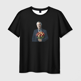 Мужская футболка 3D с принтом Валерий Меладзе с цветами в Екатеринбурге, 100% полиэфир | прямой крой, круглый вырез горловины, длина до линии бедер | девушке | любовь | подарок | цветы | человек