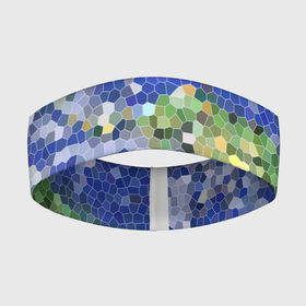 Повязка на голову 3D с принтом Планета Земля   пиксельный рисунок в Екатеринбурге,  |  | витраж | земля | мозаика | пиксельный рисунок | планета земля | синий