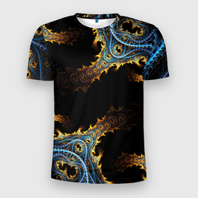Мужская футболка 3D Slim с принтом огненные фракталы 3d в Екатеринбурге, 100% полиэстер с улучшенными характеристиками | приталенный силуэт, круглая горловина, широкие плечи, сужается к линии бедра | 3d | chinese | dragon | fiery | fire | fractal | fractals | illusion | om | ornament | pattern | yoga | дракон | иллюзия | йога | китайский | огненый | огонь | ом | орнамент | узор | фрактал | фракталы