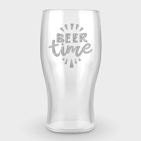 Бокал пивной с гравировкой с принтом Beer  time ,  |  | beer | beer time | time | гравировка | надписи | цитаты