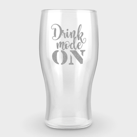 Бокал пивной с гравировкой с принтом Drink beer mode on ,  |  | beer | drink | drink beer | engraving | гравировка | надписи | цитаты