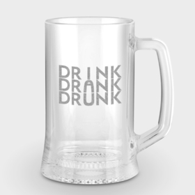 Кружка пивная с гравировкой с принтом Text drink drank drunk ,  |  | Тематика изображения на принте: beer | drank | drink | drunk | engraving | гравировка | надписи | цитаты