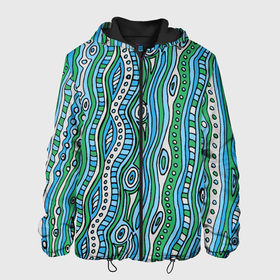 Мужская куртка 3D с принтом Разноцветная абстракция в стиле дудл. Волны, линии, круги, полосы в Новосибирске, ткань верха — 100% полиэстер, подклад — флис | прямой крой, подол и капюшон оформлены резинкой с фиксаторами, два кармана без застежек по бокам, один большой потайной карман на груди. Карман на груди застегивается на липучку | Тематика изображения на принте: абстрактный | абстракция | белый | в стиле дудл | вертикально | вертикальные полоски | волнистый | волны | д | детский | дудл | женский | зеленый | круги | летний | линии | морской | мужской | обводка