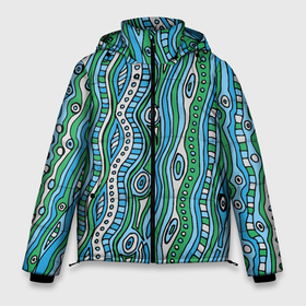 Мужская зимняя куртка 3D с принтом Разноцветная абстракция в стиле дудл. Волны, линии, круги, полосы в Новосибирске, верх — 100% полиэстер; подкладка — 100% полиэстер; утеплитель — 100% полиэстер | длина ниже бедра, свободный силуэт Оверсайз. Есть воротник-стойка, отстегивающийся капюшон и ветрозащитная планка. 

Боковые карманы с листочкой на кнопках и внутренний карман на молнии. | абстрактный | абстракция | белый | в стиле дудл | вертикально | вертикальные полоски | волнистый | волны | д | детский | дудл | женский | зеленый | круги | летний | линии | морской | мужской | обводка