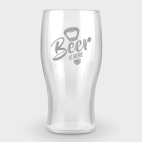 Бокал пивной с гравировкой с принтом Beer is here в Тюмени,  |  | Тематика изображения на принте: beer | engraving | гравировка | надписи | цитаты