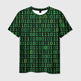 Мужская футболка 3D с принтом Двоичный Код (Binary Code) в Екатеринбурге, 100% полиэфир | прямой крой, круглый вырез горловины, длина до линии бедер | 1 и 0 | binary code | programmer | айтишник | бинарный код | вебмастер | двоичная система | двоичный код | единица и ноль | интернет сеть | интернет технологии | информатика | ит специалист | матрица