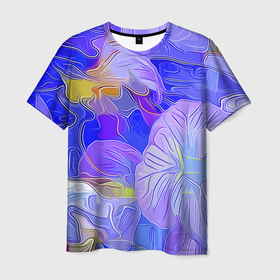 Мужская футболка 3D с принтом Fashion flowers pattern в Курске, 100% полиэфир | прямой крой, круглый вырез горловины, длина до линии бедер | color | fashion | flower | pattern | vanguard | авангард | мода | узор | цвет