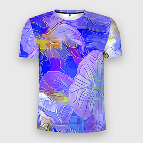Мужская футболка 3D Slim с принтом Fashion flowers pattern в Новосибирске, 100% полиэстер с улучшенными характеристиками | приталенный силуэт, круглая горловина, широкие плечи, сужается к линии бедра | color | fashion | flower | pattern | vanguard | авангард | мода | узор | цвет