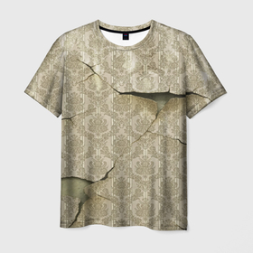 Мужская футболка 3D с принтом Рваные обои   Авангард в Тюмени, 100% полиэфир | прямой крой, круглый вырез горловины, длина до линии бедер | fashion | pattern | vanguard | wallpaper | авангард | мода | обои | узор