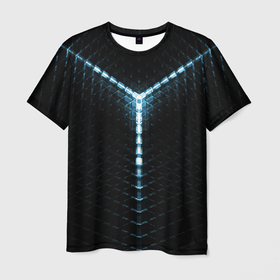 Мужская футболка 3D с принтом Y   неон в Белгороде, 100% полиэфир | прямой крой, круглый вырез горловины, длина до линии бедер | Тематика изображения на принте: 3d | 3д | fitnes | sport | v | y | z | бодибилдинг | зумба | кубы | линии | неон | плиты | соты | спорт | фитнес