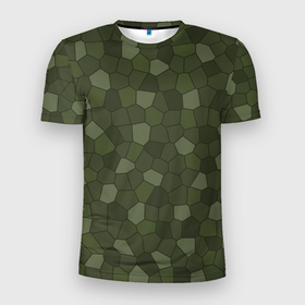 Мужская футболка 3D Slim с принтом Камуфляжная мозаика   Хаки в Тюмени, 100% полиэстер с улучшенными характеристиками | приталенный силуэт, круглая горловина, широкие плечи, сужается к линии бедра | military | армейский стиль | военный стиль | камуфляж | коричнево зелёный цвет | милитари | мозаика | хаки