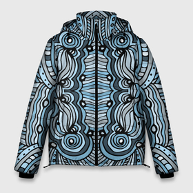 Мужская зимняя куртка 3D с принтом Абстрактный узор в дудл стиле. Рисунок от руки. Линии, волны, полосы. Синий, голубой, черный, серый и белый цвета. в Санкт-Петербурге, верх — 100% полиэстер; подкладка — 100% полиэстер; утеплитель — 100% полиэстер | длина ниже бедра, свободный силуэт Оверсайз. Есть воротник-стойка, отстегивающийся капюшон и ветрозащитная планка. 

Боковые карманы с листочкой на кнопках и внутренний карман на молнии. | абстрактный | абстракция | волнистый | волны | дудл | дудлинг | индейский | линер | линии | мексиканский | национальный | перуанский | полосатый | полосы | разноцветный | рисунок от руки | серый