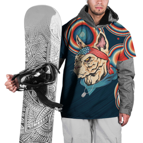 Накидка на куртку 3D с принтом Кот комикадзе в Тюмени, 100% полиэстер |  | воин | животное | комикадзе | кот | котяра