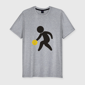 Мужская футболка хлопок Slim с принтом Ball Life в Петрозаводске, 92% хлопок, 8% лайкра | приталенный силуэт, круглый вырез ворота, длина до линии бедра, короткий рукав | basketball | game | nba | sport | баскетбол | баскетболист | игра | мяч | нба | спорт | спортсмен