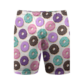 Мужские шорты спортивные с принтом Глазированные пончики, паттерн ,  |  | Тематика изображения на принте: глазированные | десерт | еда | паттерн | пончики | розовые | с посыпкой | шоколадные
