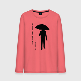 Мужской лонгслив хлопок с принтом Rain Walker в Тюмени, 100% хлопок |  | ghostwire | дождь | зонт | игра | надпись | персонаж