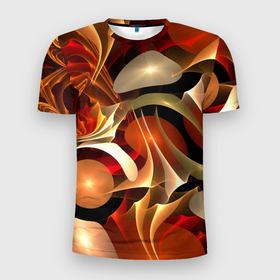 Мужская футболка 3D Slim с принтом Абстрактные цифровые спирали в Новосибирске, 100% полиэстер с улучшенными характеристиками | приталенный силуэт, круглая горловина, широкие плечи, сужается к линии бедра | abstract | digital | spirals | абстракт | паттерны | спирали | стильно | текстуры | узоры