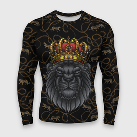 Мужской рашгард 3D с принтом Король лев Black ,  |  | black | король | король лев | лев | львенок | львица | черный лев