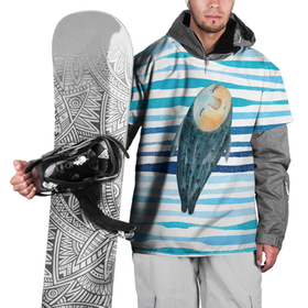 Накидка на куртку 3D с принтом Рыба  с человеческим лицом в Санкт-Петербурге, 100% полиэстер |  | психоделика | рыба | рыба с человеческим лицом | рыба человек | рыбка