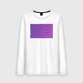 Мужской лонгслив хлопок с принтом Purple wave в Екатеринбурге, 100% хлопок |  | minimalizm | purple | абстракция | геометрия | минимализм | фиолетовый