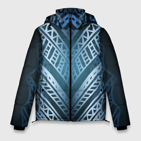 Мужская зимняя куртка 3D с принтом Неоновый абстрактный узор. Синий и голубой неон на темном фоне в Тюмени, верх — 100% полиэстер; подкладка — 100% полиэстер; утеплитель — 100% полиэстер | длина ниже бедра, свободный силуэт Оверсайз. Есть воротник-стойка, отстегивающийся капюшон и ветрозащитная планка. 

Боковые карманы с листочкой на кнопках и внутренний карман на молнии. | Тематика изображения на принте: женский | неон | неоновый | неоновый абстрактный узор | неоновый рисунок | неоновый свет | неоновый узор | светлый | светящийся | синий | синий неон | темный синий | темный фон | флуорисцентный