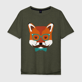 Мужская футболка хлопок Oversize с принтом Лис с усами. Хипстер в Новосибирске, 100% хлопок | свободный крой, круглый ворот, “спинка” длиннее передней части | cute | fox | foxy | ginger | orange | what does the fox say | зверек | зверь | лис | лиса | лисица | лисичка | милашка | милота | рыжая | рыжик | рыжуля | фыр фыр