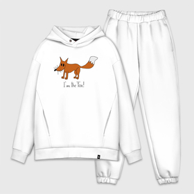 Мужской костюм хлопок OVERSIZE с принтом Странно нарисованная лиса в Тюмени,  |  | cute | fox | foxy | ginger | orange | what does the fox say | зверек | зверь | лис | лиса | лисица | лисичка | милашка | милота | нарисованно | рисунок | рыжая | рыжик | рыжуля | фыр фыр