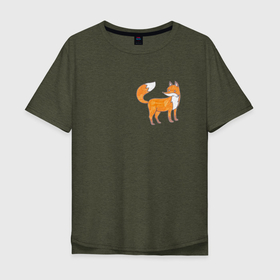 Мужская футболка хлопок Oversize с принтом Нарисованная фломастерами лиса в Санкт-Петербурге, 100% хлопок | свободный крой, круглый ворот, “спинка” длиннее передней части | cute | fox | foxy | ginger | orange | what does the fox say | детский рисунок | зверек | зверь | лис | лиса | лисица | лисичка | милашка | милота | нарисованно | рыжая | рыжик | рыжуля | фломастеры | фыр фыр