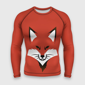 Мужской рашгард 3D с принтом Рыжая серьезная лиса ,  |  | cute | fox | foxy | ginger | orange | what does the fox say | зверек | зверь | лис | лиса | лисица | лисичка | милашка | милота | рыжая | рыжик | рыжуля | фыр фыр