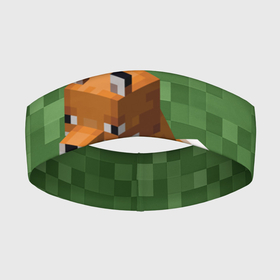 Повязка на голову 3D с принтом Лиса из Minecraft ,  |  | cute | fox | foxy | ginger | minecraft | orange | pixels | what does the fox say | зверек | зверь | кубики | лис | лиса | лисица | лисичка | майнкрафт | милашка | милота | пиксели | рыжая | рыжик | рыжуля | фыр фыр