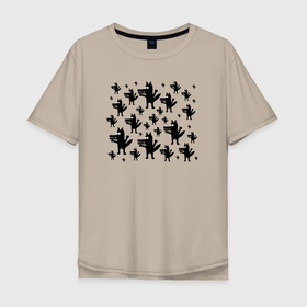 Мужская футболка хлопок Oversize с принтом Много Волков в Тюмени, 100% хлопок | свободный крой, круглый ворот, “спинка” длиннее передней части | деревья | дикие | дикий | животные | звери | лес | милые | природа | смешные