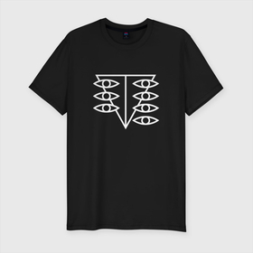 Мужская футболка хлопок Slim с принтом Seele logo в Санкт-Петербурге, 92% хлопок, 8% лайкра | приталенный силуэт, круглый вырез ворота, длина до линии бедра, короткий рукав | Тематика изображения на принте: anime | eva | evangelion | seele | аниме | анимэ | ева | евангилион | роботы | япония