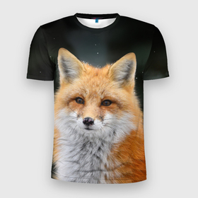 Мужская футболка 3D Slim с принтом Красавица Лиса в Екатеринбурге, 100% полиэстер с улучшенными характеристиками | приталенный силуэт, круглая горловина, широкие плечи, сужается к линии бедра | cute | fox | foxy | ginger | orange | what does the fox say | зверек | зверь | лис | лиса | лисица | лисичка | милашка | милота | реализм | рыжая | рыжик | рыжуля | фото | фыр фыр