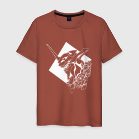 Мужская футболка хлопок с принтом Ева 01 в цветах , 100% хлопок | прямой крой, круглый вырез горловины, длина до линии бедер, слегка спущенное плечо. | anime | eva | evangelion | nerv | аниме | анимэ | ева | евангилион | нерв | роботы | рэй | синдзи | япония