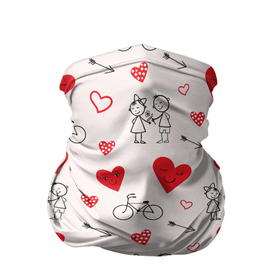 Бандана-труба 3D с принтом Романтические сердечки в Кировске, 100% полиэстер, ткань с особыми свойствами — Activecool | плотность 150‒180 г/м2; хорошо тянется, но сохраняет форму | велосипед | девочка | любовь | люди | мальчик | пара | розовый | романтика | сердечки | сердца | узор