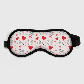 Маска для сна 3D с принтом Романтические сердечки , внешний слой — 100% полиэфир, внутренний слой — 100% хлопок, между ними — поролон |  | велосипед | девочка | любовь | люди | мальчик | пара | розовый | романтика | сердечки | сердца | узор