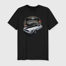 Мужская футболка хлопок Slim с принтом Ретро    Автомобиль в Санкт-Петербурге, 92% хлопок, 8% лайкра | приталенный силуэт, круглый вырез ворота, длина до линии бедра, короткий рукав | автомобиль | классика | ретро | ретро    автомобиль | старая | старое авто