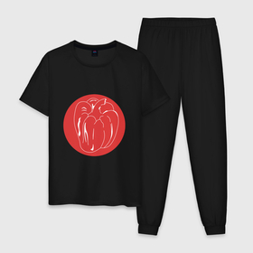 Мужская пижама хлопок с принтом Болгарский перчик , 100% хлопок | брюки и футболка прямого кроя, без карманов, на брюках мягкая резинка на поясе и по низу штанин
 | ботаника | еда | огород | перец | перчик | простой | растение | универсальный