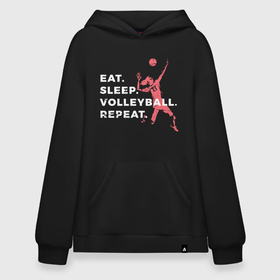 Худи SuperOversize хлопок с принтом Volleyball Days в Рязани, 70% хлопок, 30% полиэстер, мягкий начес внутри | карман-кенгуру, эластичная резинка на манжетах и по нижней кромке, двухслойный капюшон
 | game | sport | volley | volleyball | волейбол | волейболист | волейболистка | игра | мяч | спорт | спортсмен | тренер