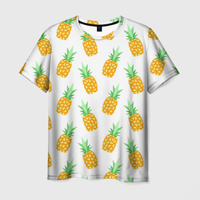 Мужская футболка 3D с принтом Поле ананасов в Тюмени, 100% полиэфир | прямой крой, круглый вырез горловины, длина до линии бедер | Тематика изображения на принте: ананас | ананасы | арт | летний принт | лето | рисунок