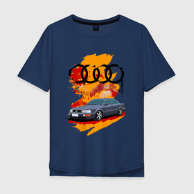 Мужская футболка хлопок Oversize с принтом Audi V8 D11 в Кировске, 100% хлопок | свободный крой, круглый ворот, “спинка” длиннее передней части | audi | audi v8 | audi v8 d11 | v8 | ауди
