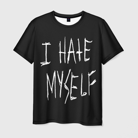 Мужская футболка 3D с принтом True Ghoul | Rough Inscription в Белгороде, 100% полиэфир | прямой крой, круглый вырез горловины, длина до линии бедер | dead | ghoul | hate | i | inscription | inside | myself | rough | true | zxc | внутри | гуль | дед | инсайд | мертвый | надпись | ненавижу | себя | я