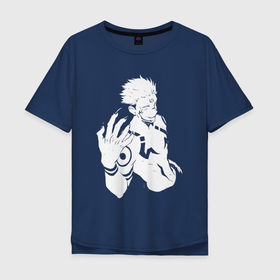 Мужская футболка хлопок Oversize с принтом Крутой Рёмен в Новосибирске, 100% хлопок | свободный крой, круглый ворот, “спинка” длиннее передней части | anime | jujutsu kaisen 0 | аниме | анимэ | магическая битва 0 | мегуми фусигуро